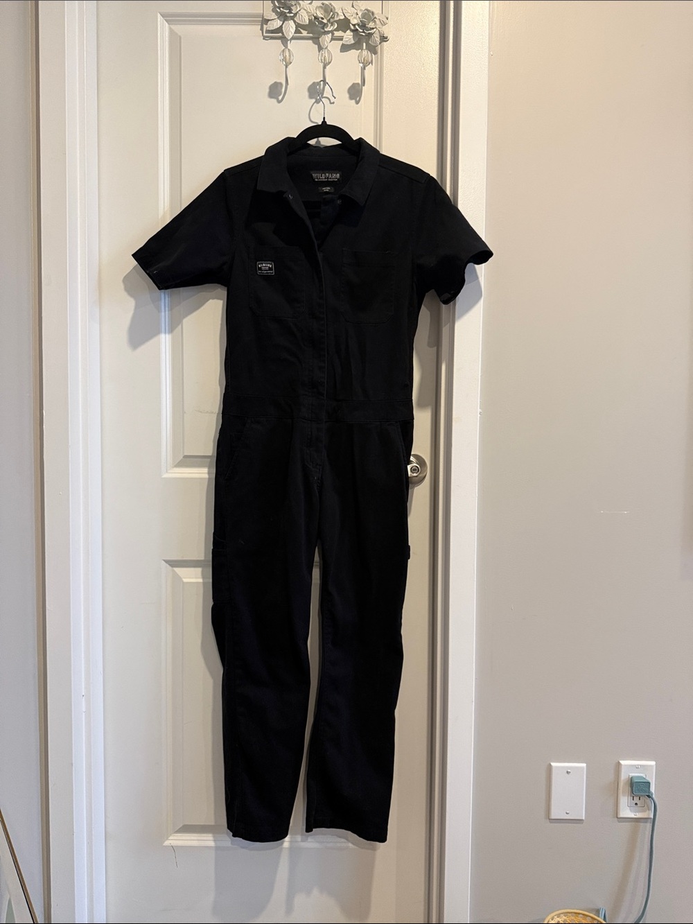 Wildfang Black Short-Sleeve Utility Jumpsuit